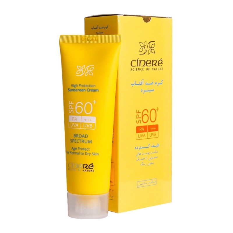 کرم ضد آفتاب +SPF60 بی رنگ پوست های معمولی 50 میل